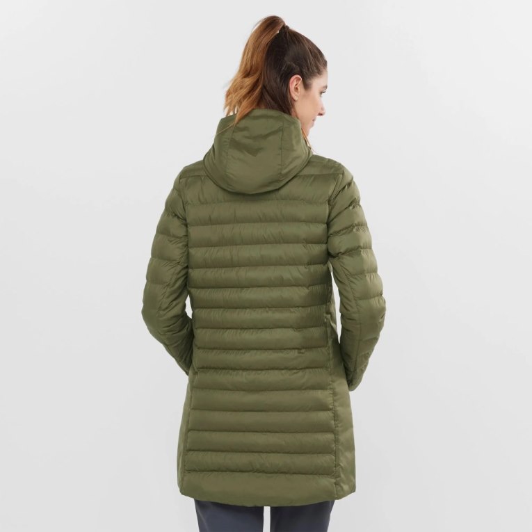 Olive Salomon Essential Xwarm Long Women's Insulated Jackets | PH 52879J